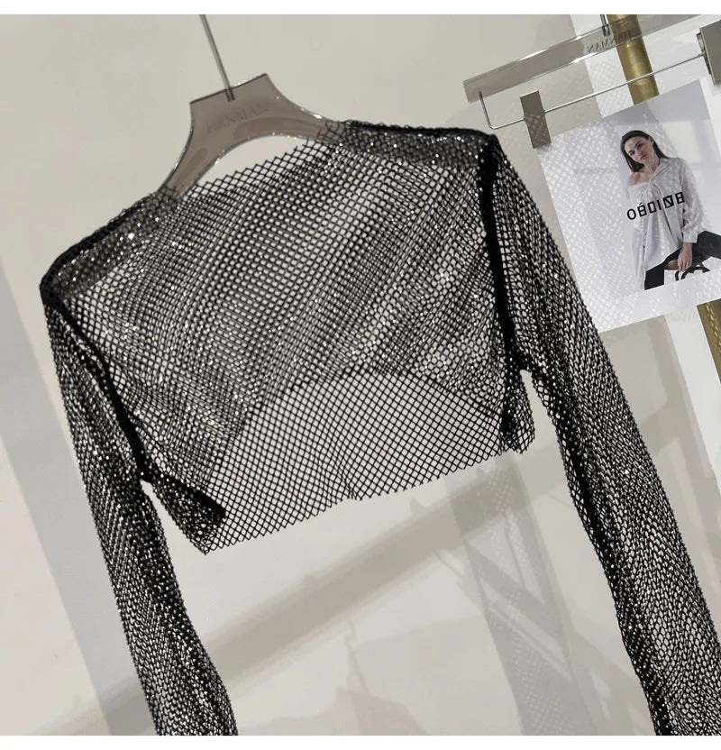 🌟 Crystal Mesh Crop💎