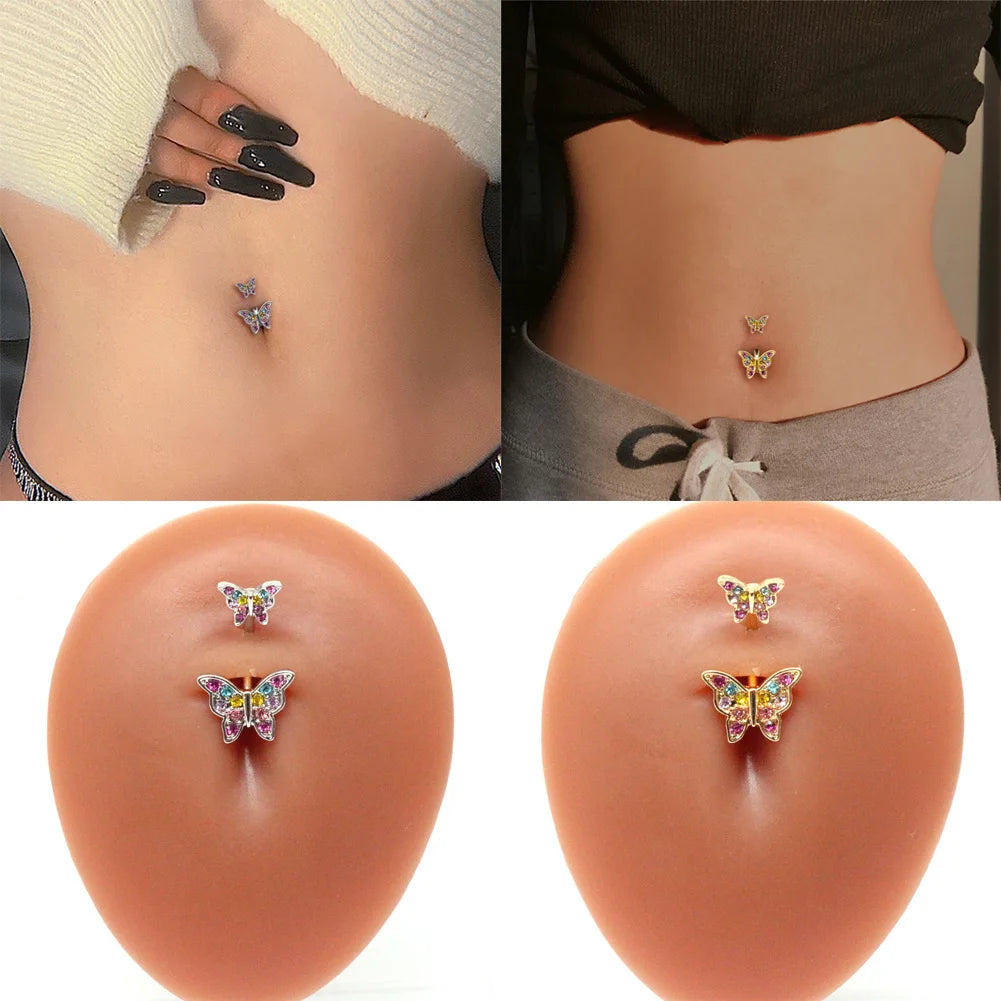 🌈 Piercing ombligo Mariposa Rebelde🦋 22 colores a elegir