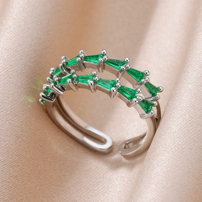 🔥“Zircon Flame Drop” – El Anillo Ajustable que Brilla Como Tu Fuego Interior 💎46 variantes a elegir