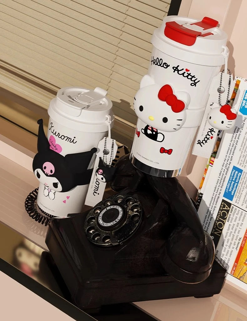 🌟Taza Térmica 520ml Hello Kitty x Kuromi — Cute Rebel 💖 2 variantes a elegir