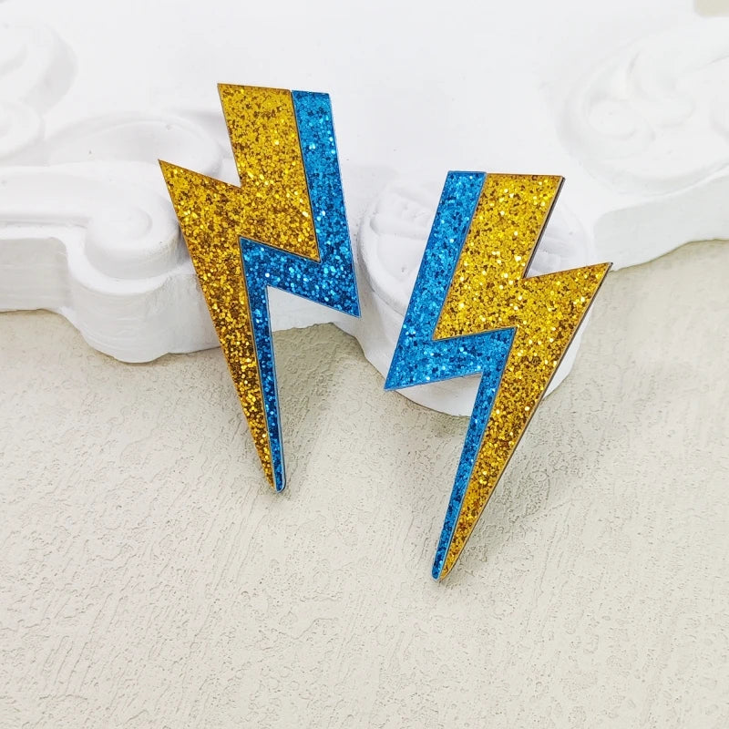 💫Electric Flash ⚡ Pendientes Rayo Acrílico con Brillo Multicolor🎨18 variantes a elegir