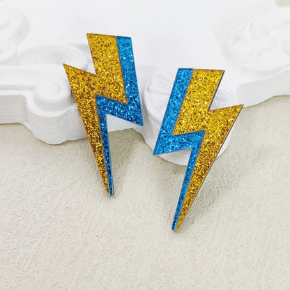 💫Electric Flash ⚡ Pendientes Rayo Acrílico con Brillo Multicolor🎨18 variantes a elegir