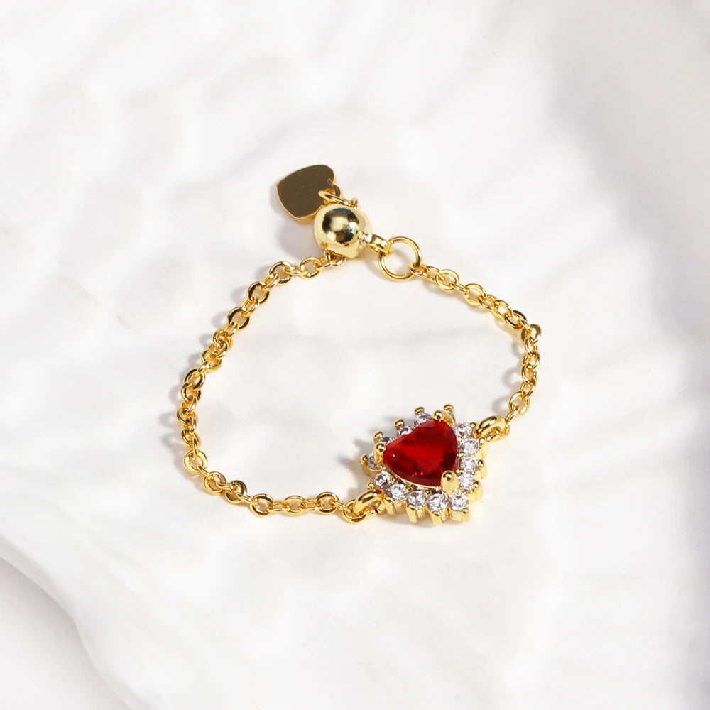 💍Heart Ring Magic 💖 Amor, Color y Poder en Cada Latido ✨Disponible en oro y plata🌈 4 colores a elegir