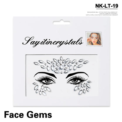 💎Galaxy Goddess – Joyas Adhesivas 3D Multicolor para Rostro 💠✨47 variantes a elegir