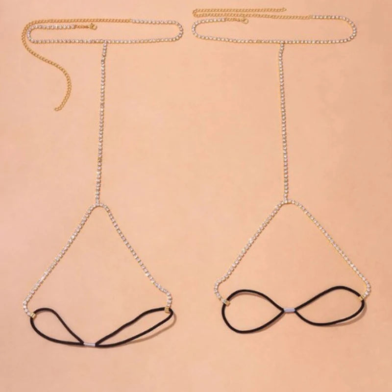 💎 Crystal Thigh Bling Set – Harness de Pierna con Cadena de Cristales✨