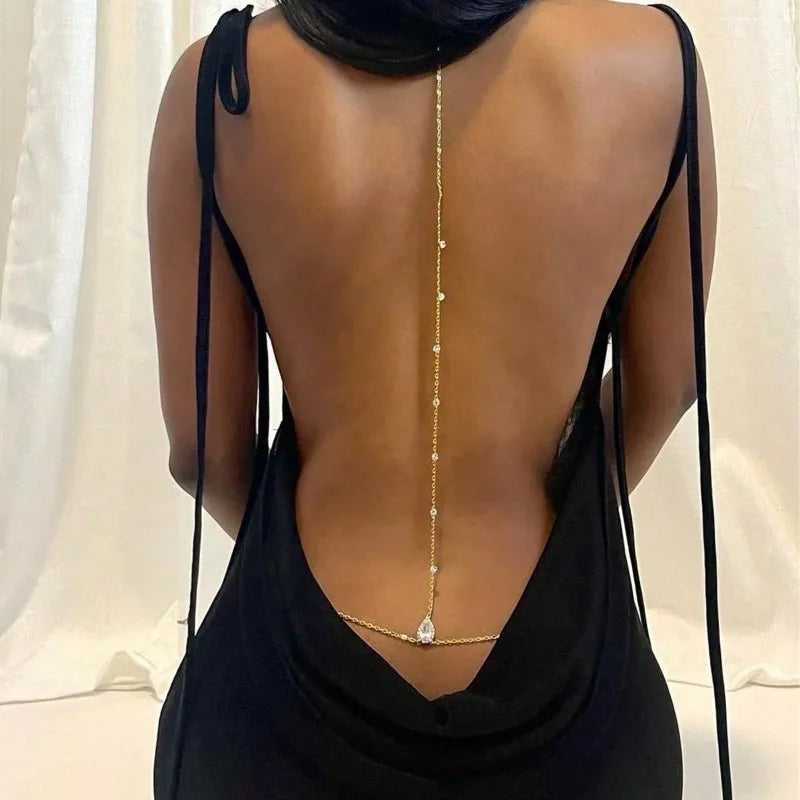 🌊 Mermaid Glow Body Chain – Cadena Body con Strass para Espalda y Cintura