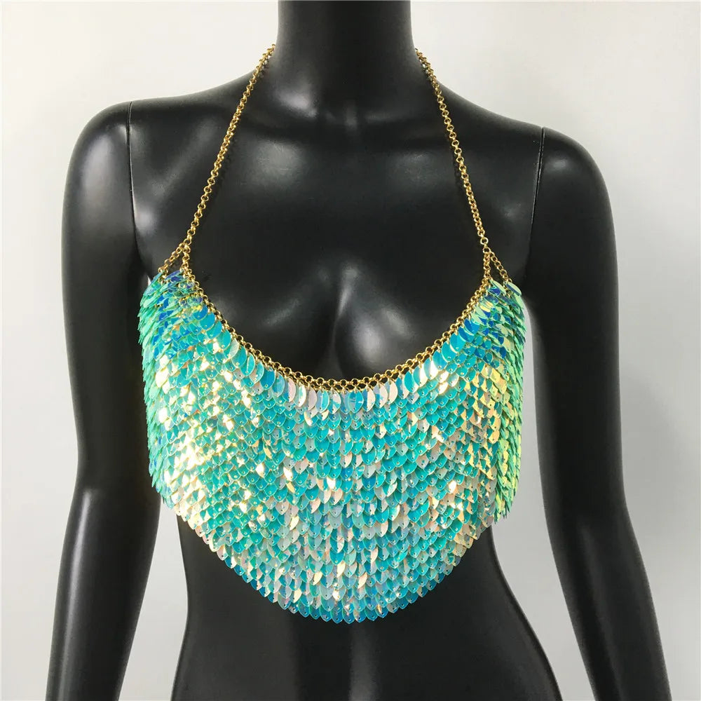 🌈 Rainbow Sequin Top 💖 8 colores a elegir