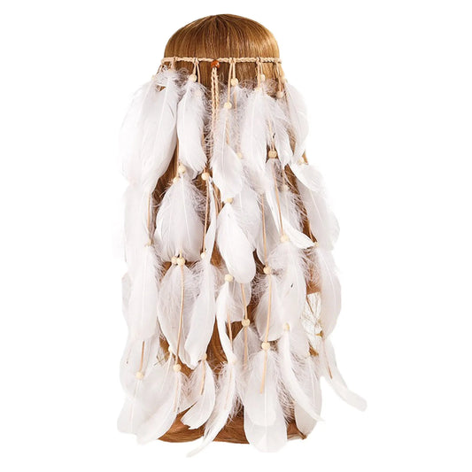 🕊️Diadema Boho de Plumas Naturales 🌵 Diosa del Desierto 🔥35 variantes