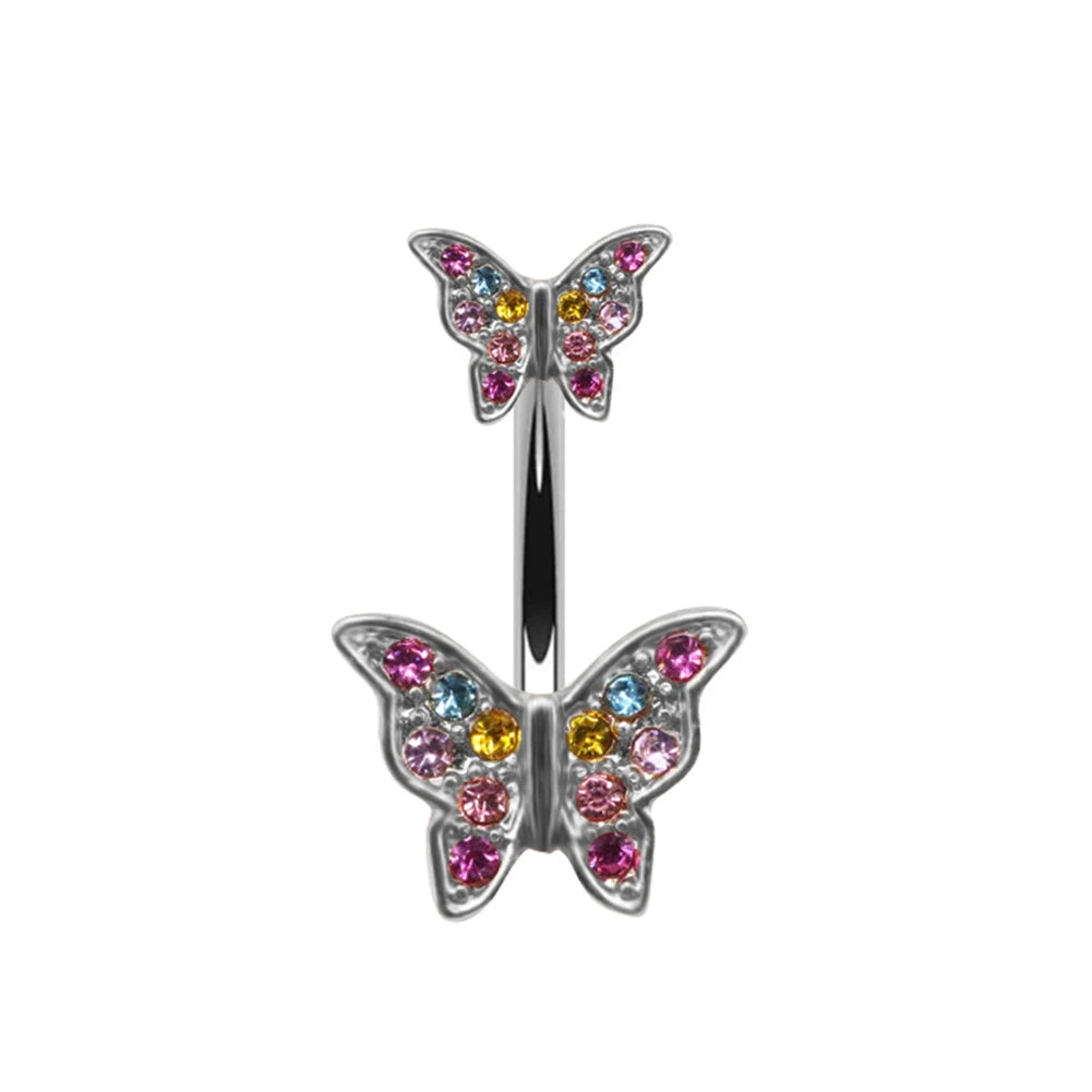 🌈 Piercing ombligo Mariposa Rebelde🦋 22 colores a elegir