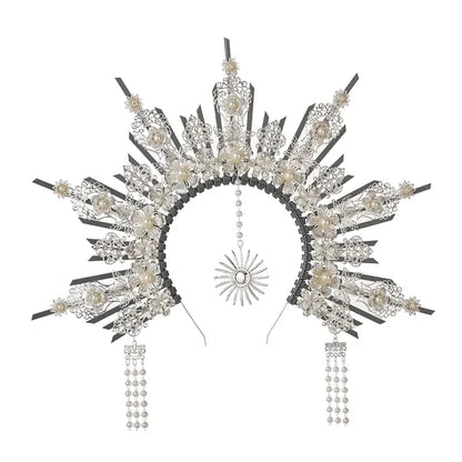 👼 Tocado Virgen Dorada Deluxe ✨Luz Mística en Estado Puro👑 12 variantes