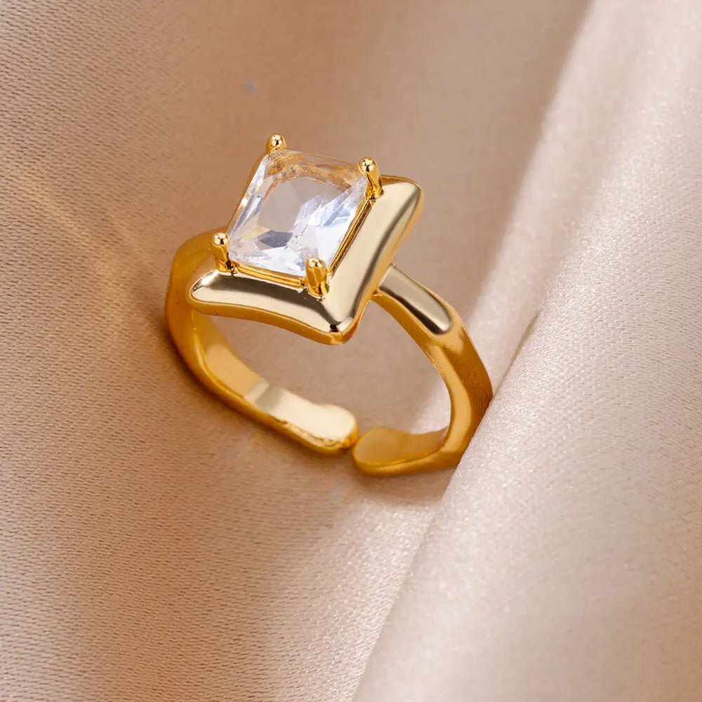 🔥“Zircon Flame Drop” – El Anillo Ajustable que Brilla Como Tu Fuego Interior 💎46 variantes a elegir