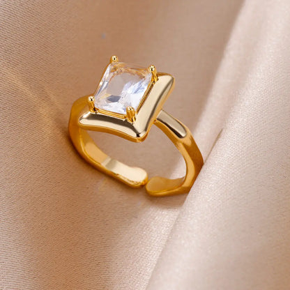 🔥“Zircon Flame Drop” – El Anillo Ajustable que Brilla Como Tu Fuego Interior 💎46 variantes a elegir