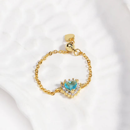 💍Heart Ring Magic 💖 Amor, Color y Poder en Cada Latido ✨Disponible en oro y plata🌈 4 colores a elegir