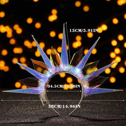 👸Diadema LED "Liberty Glow" — Láser & Brillo de Diosa 💥