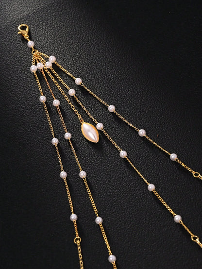 🌟 Pearl Fantasy Body Chain – Cinturón de Perlas + Cadena Fina