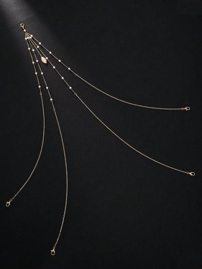 🌟 Pearl Fantasy Body Chain – Cinturón de Perlas + Cadena Fina