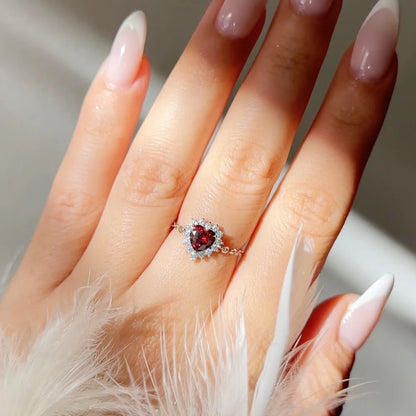 💍Heart Ring Magic 💖 Amor, Color y Poder en Cada Latido ✨Disponible en oro y plata🌈 4 colores a elegir