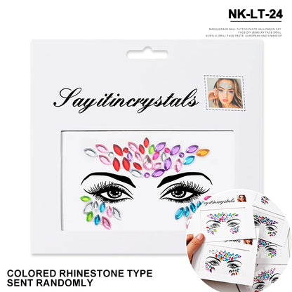 💎Galaxy Goddess – Joyas Adhesivas 3D Multicolor para Rostro 💠✨47 variantes a elegir