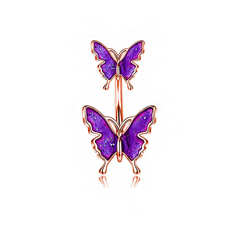 🌈 Piercing ombligo Mariposa Rebelde🦋 22 colores a elegir