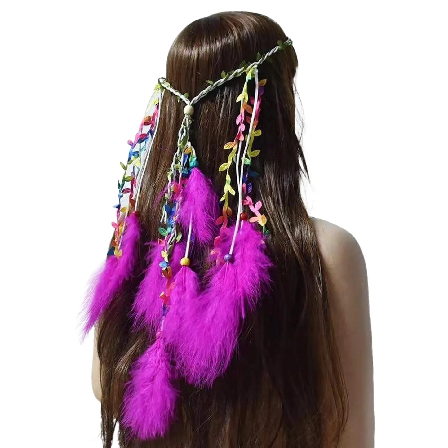 🕊️Diadema Boho de Plumas Naturales 🌵 Diosa del Desierto 🔥35 variantes