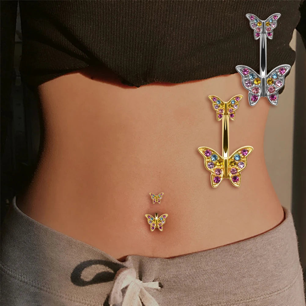 🌈 Piercing ombligo Mariposa Rebelde🦋 22 colores a elegir