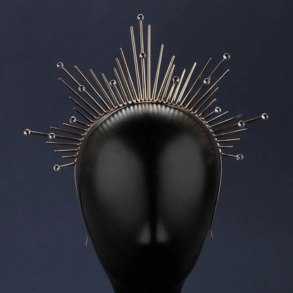 🖤 Halo Gótico Virgen Rebelde 👑 Corona de Oscuridad Sagrada🌘 Disponible en color negro y oro