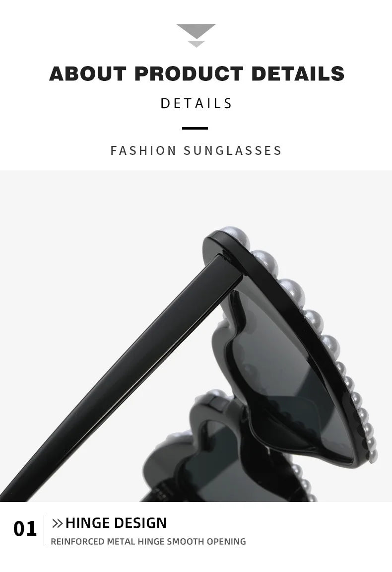 Gafas "Pearl Heartbeat"💘 Glam + perlas + corazones = look princesa rebelde.