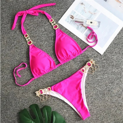 👙 Bikini Galaxy 💫 | Sexy brillo para tus días de sol🌊✨Fucsia