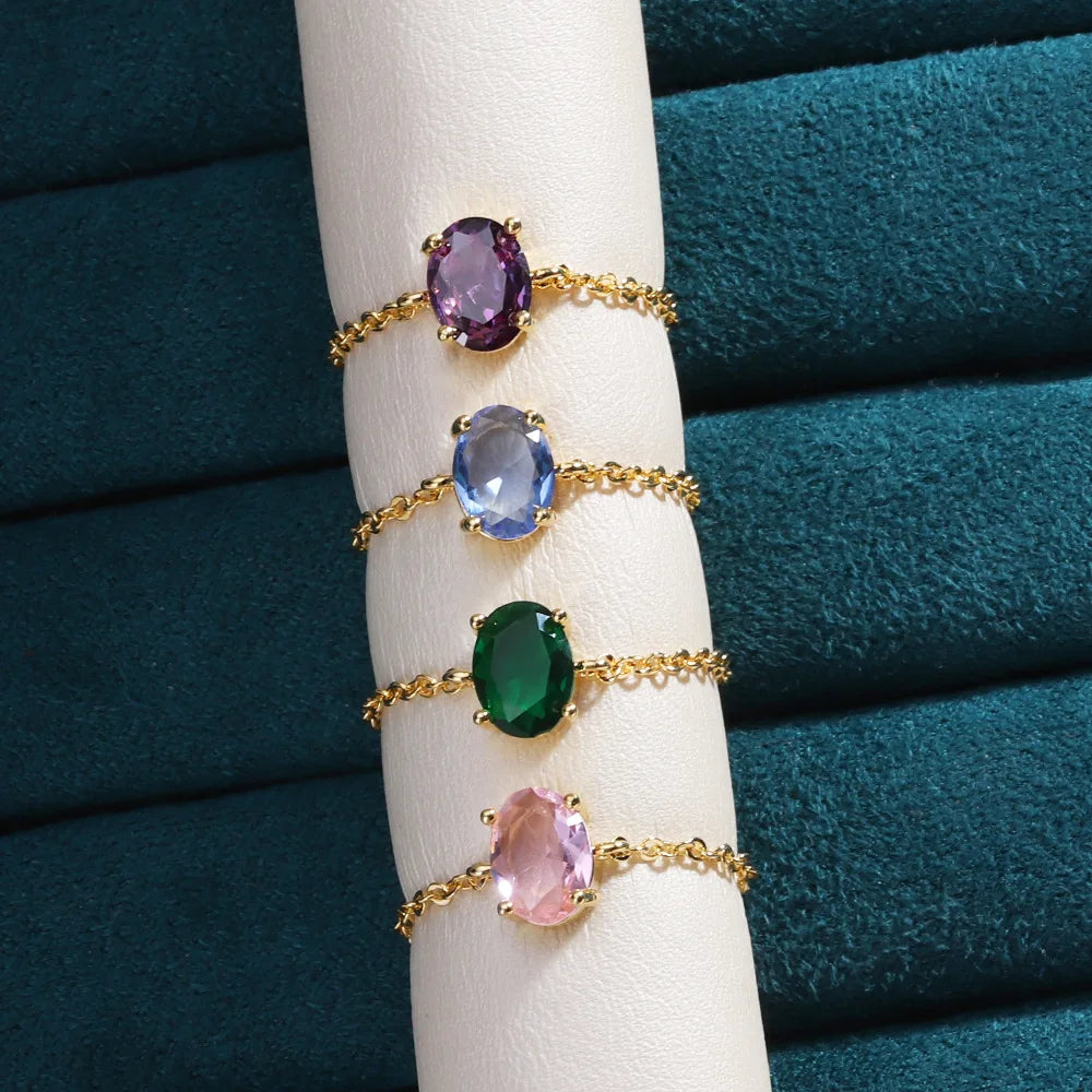 👸Anillo Princess cosmic 🌙 Cadena ajustable 🌈 12 colores a elegir