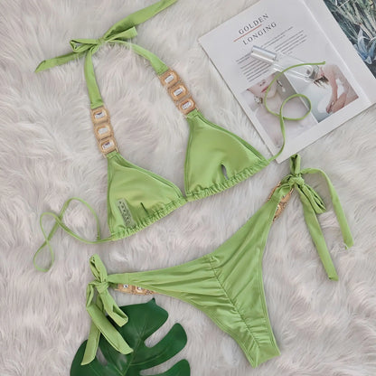 💎 “Starlit Siren” Bikini 2025 – Swimwear con Brillantes 💖 8 Colores de Diosa 🔥✨