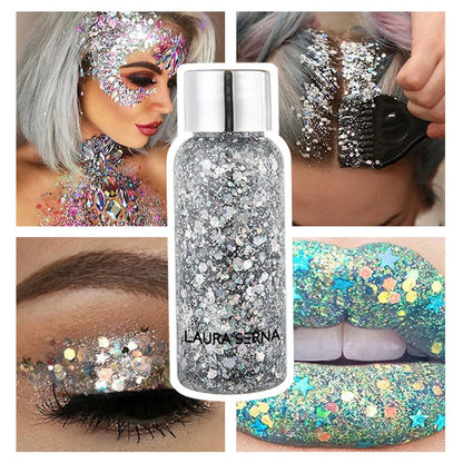 💫“StarBomb Glitter Gel” 💖 Glitter Festival Holográfico para Cara, Cuerpo y Pelo ✨💖 9 botes x 35ml