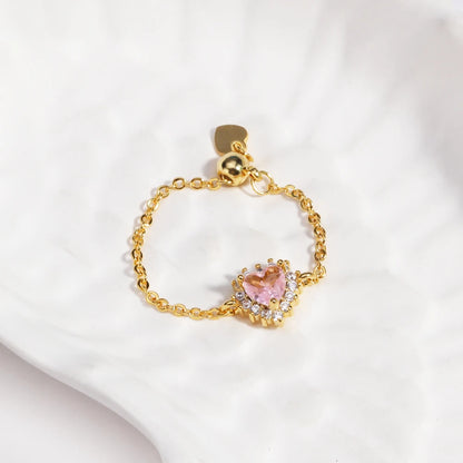 💍Heart Ring Magic 💖 Amor, Color y Poder en Cada Latido ✨Disponible en oro y plata🌈 4 colores a elegir