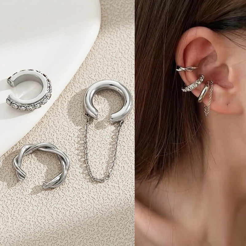 💎"Starlace Wings" 🦋Ear Cuff Clip con Mariposa, Cristales y Borla Estelar✨ 18 variantes a elegir