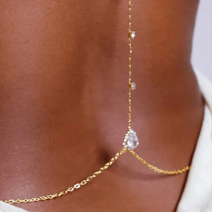 🌊 Mermaid Glow Body Chain – Cadena Body con Strass para Espalda y Cintura