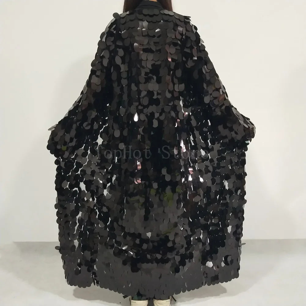 🐚 Sea Queen Cloak — Kimono Largo de Lentejuelas Tornasol 🧜‍♀️ 11 colores a elegir