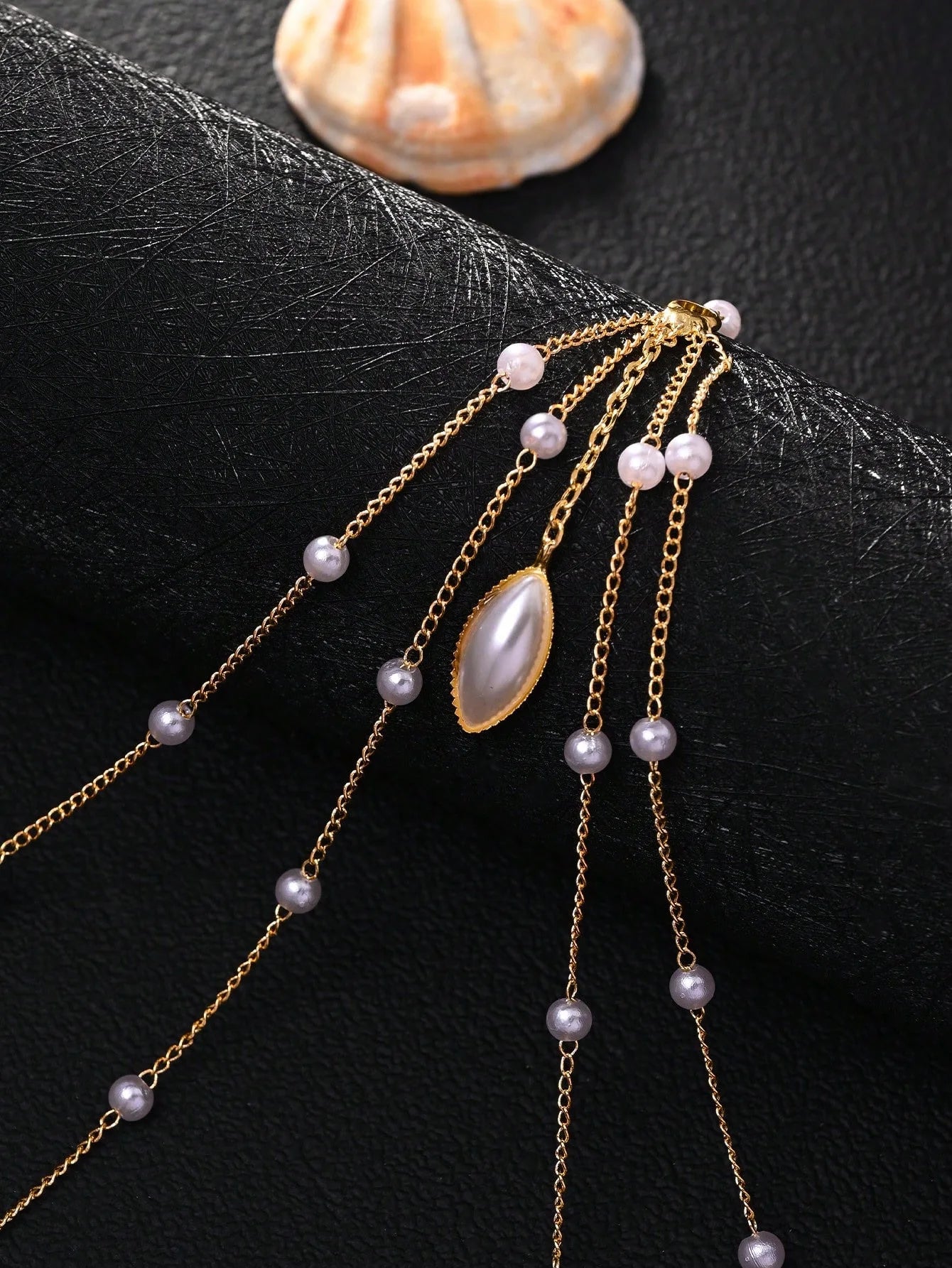 🌟 Pearl Fantasy Body Chain – Cinturón de Perlas + Cadena Fina
