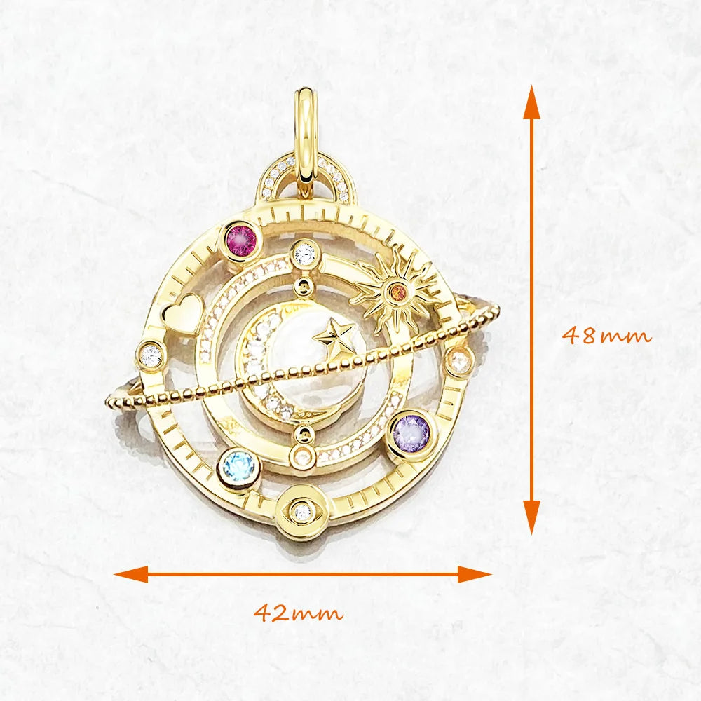 🌙 Colgante Talismán Cósmico — “Sigue tu corazón” ✨, Plata de Ley 925