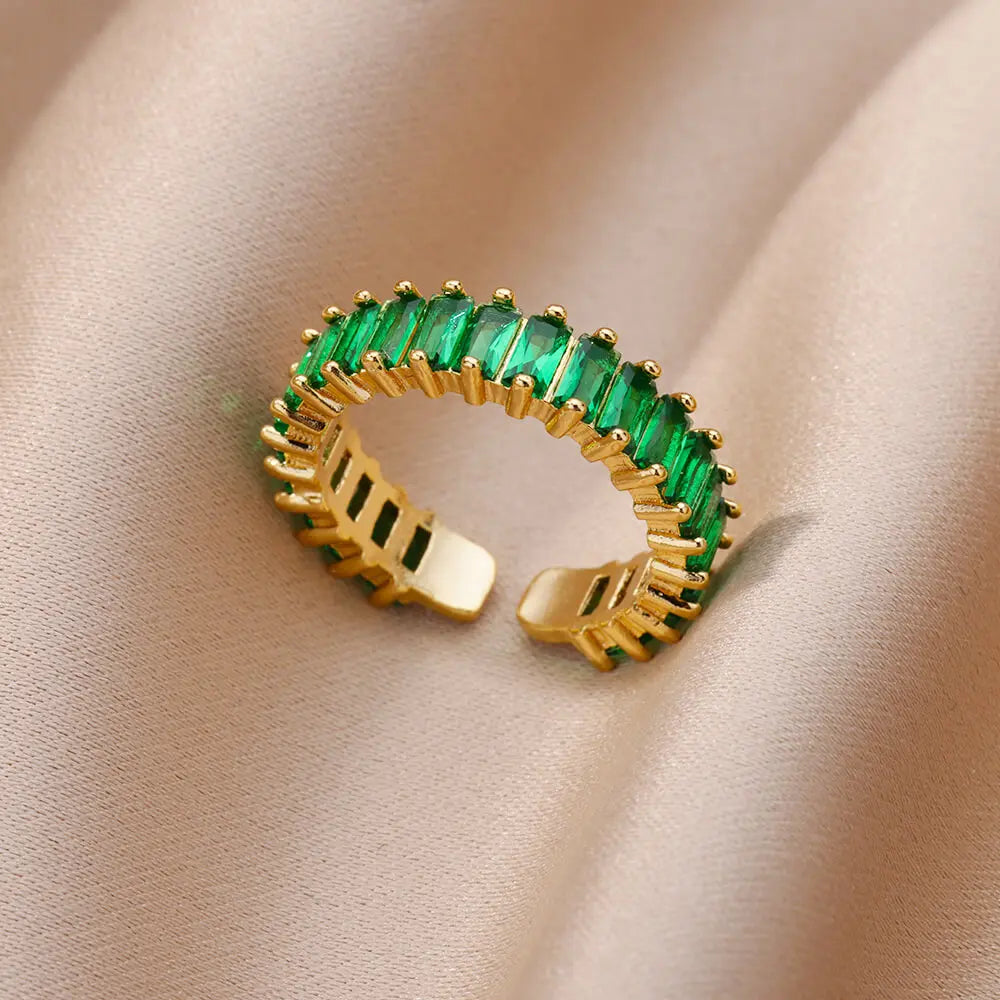 🔥“Zircon Flame Drop” – El Anillo Ajustable que Brilla Como Tu Fuego Interior 💎46 variantes a elegir