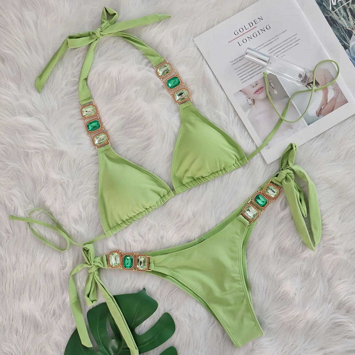 💎 “Starlit Siren” Bikini 2025 – Swimwear con Brillantes 💖 8 Colores de Diosa 🔥✨