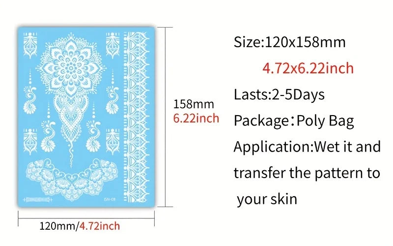 🔷Blue Luminous Glow Tattoo Stickers – Geometría Mágica UV ✨ 6 variantes a elegir