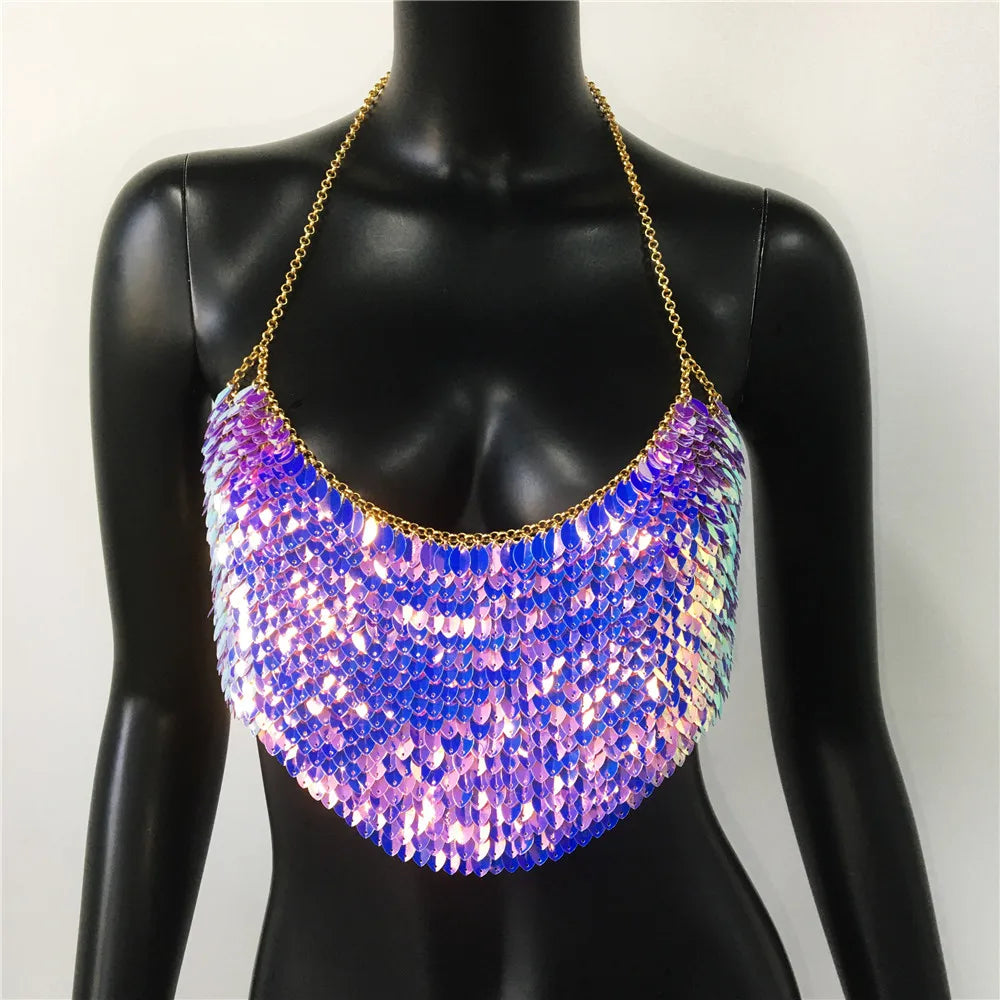🌈 Rainbow Sequin Top 💖 8 colores a elegir
