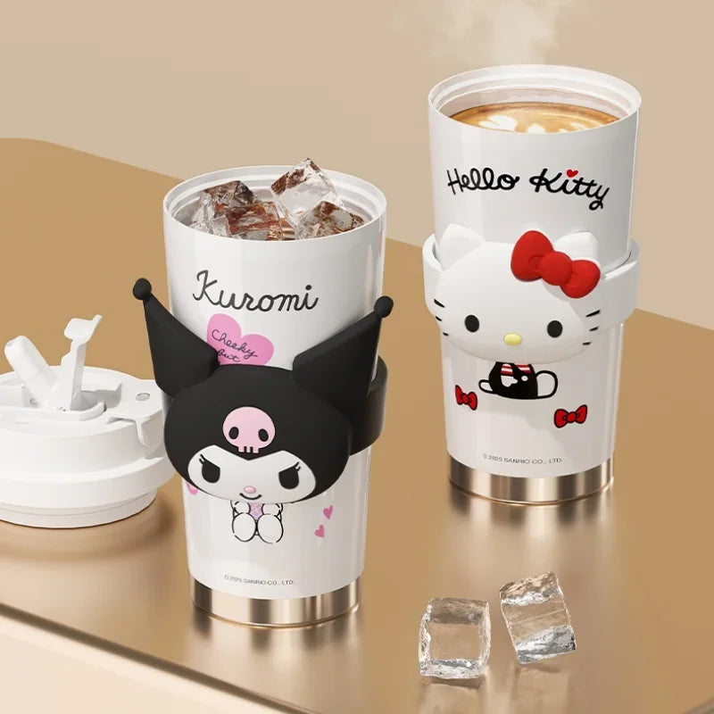 🌟Taza Térmica 520ml Hello Kitty x Kuromi — Cute Rebel 💖 2 variantes a elegir