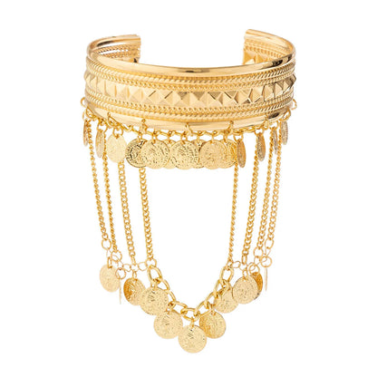 🌞"Sun Priestess" 👸 Armband Dorado con Flecos y Monedas Boho✨ 6 variantes a elegir