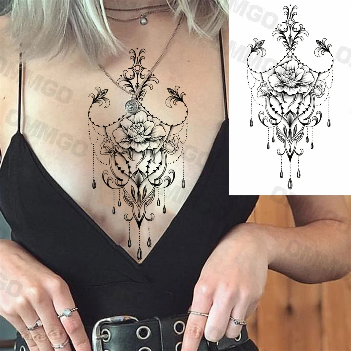 🌺Mandala Moon Tattoo – Tattoo de Espalda Estilo Diosa Tribal 🖤 52 variantes a elegir