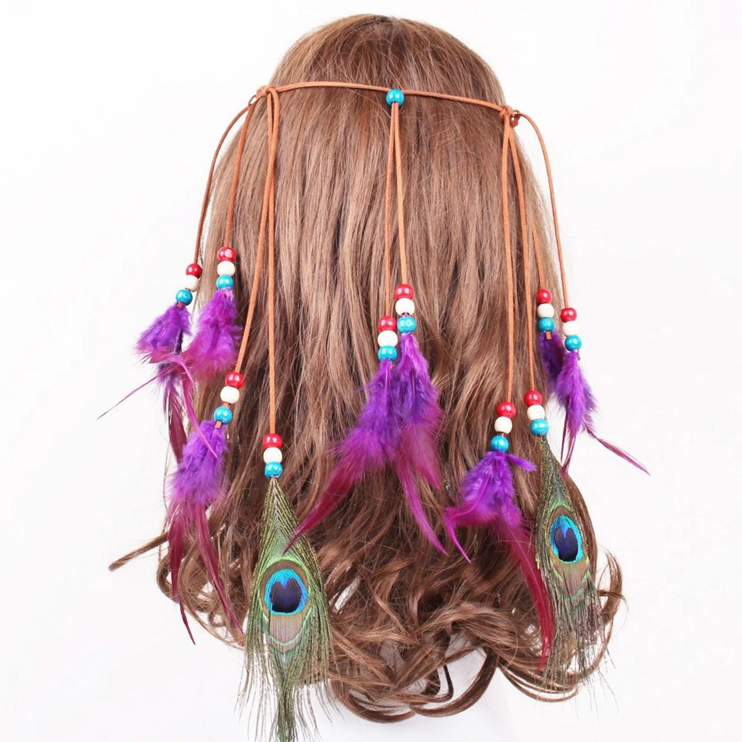🕊️Diadema Boho de Plumas Naturales 🌵 Diosa del Desierto 🔥35 variantes