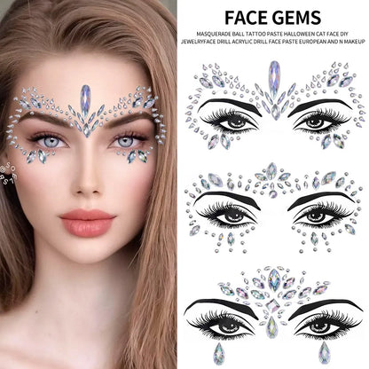 💎Diamante Supremo – Set Real de Face Gems Plateados 🧚👁️ 5 variantes a elegir