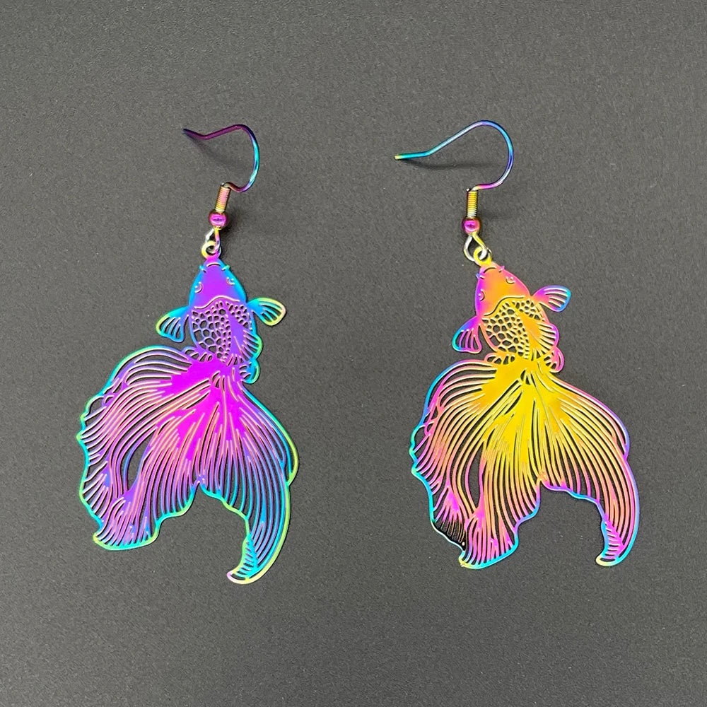 🔮Sacred Glow ✨ Pendientes Holográficos de Acero Inoxidable💖9 variantes a elegir