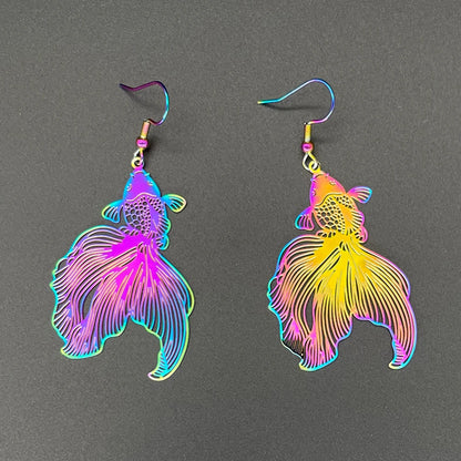 🔮Sacred Glow ✨ Pendientes Holográficos de Acero Inoxidable💖9 variantes a elegir