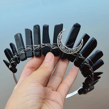 👑Corona Estelar Multicolor 🌙 Tiara de Cristal lunar para Diosas Cósmicas🌈 20 colores a elegir