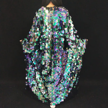 🐚 Sea Queen Cloak — Kimono Largo de Lentejuelas Tornasol 🧜‍♀️ 11 colores a elegir